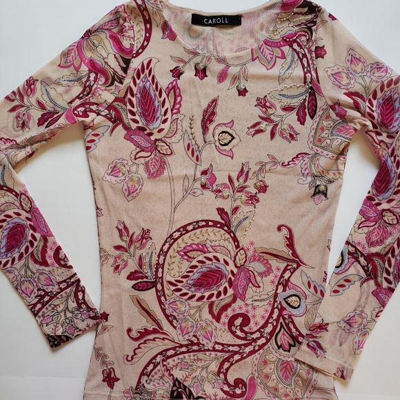 Caroll Tops - Long sleeve mesh top size 4